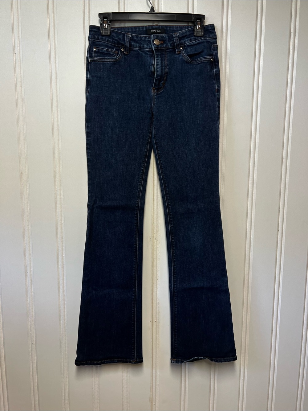 White House Black Market Skinny Flare Jeans Dark Wash Sz 4R 4 Regular